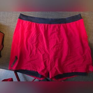 RHONE Black and Red Performance Shorts